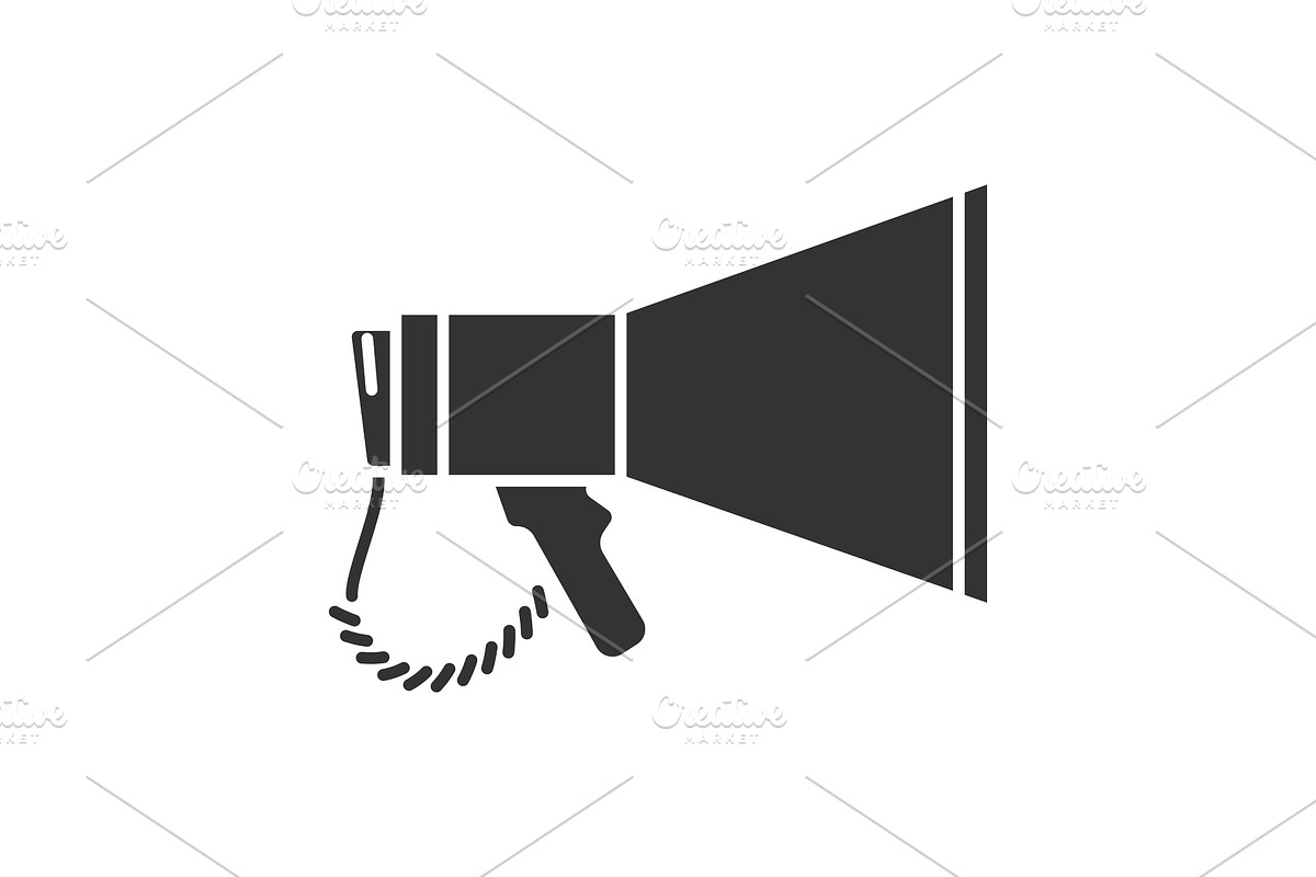 Megaphone glyph icon in Graphics - product preview 8