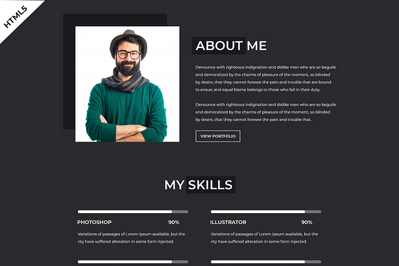 Portfolio HTML5 Template in HTML/CSS Themes - product preview 1