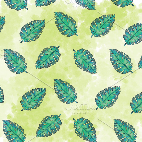 Tropical Background Digital Paper in Patterns - product preview 1