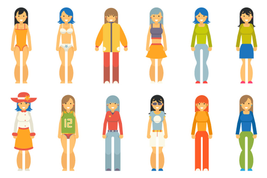 Fashion Girls Female Characters Icon in Graphics - product preview 8