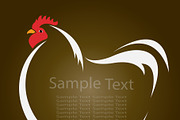 Vector of a hen on brown background.