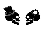 Skull icon wedding couple background