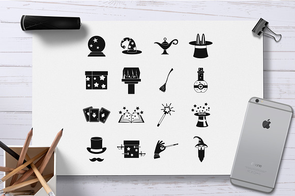 Magic icons set, simple style in Graphics - product preview 1