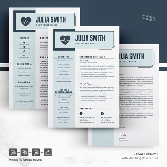 Nurse Resume/Medical Resume Template in Resume Templates - product preview 4