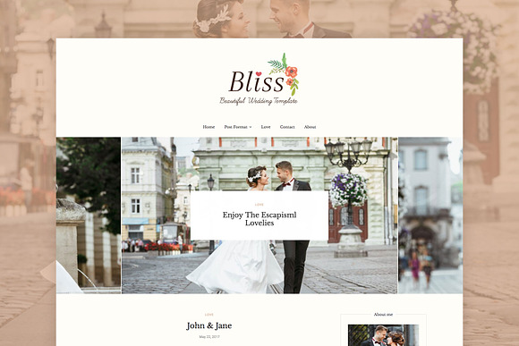 Bliss - Wedding WordPress Blog Theme in WordPress Blog Themes - product preview 1