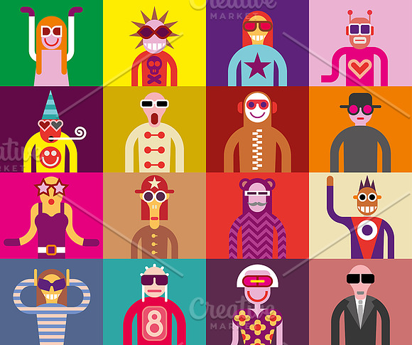 People portraits flat style vector  in Illustrations - product preview 3