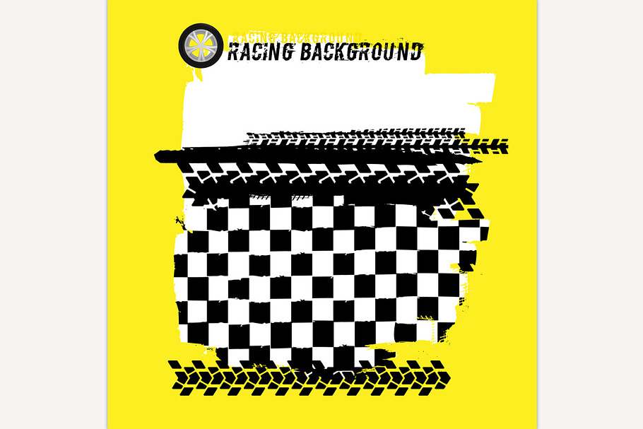 Grunge checkered racing banner in Illustrations - product preview 8