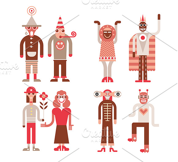 People portraits, flat style vector  in Illustrations - product preview 4