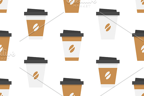 Plastic coffee cup + pattern in Graphics - product preview 1