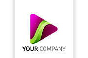 Purple and green triangle Logo