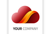 Red and orange cloud Logo design