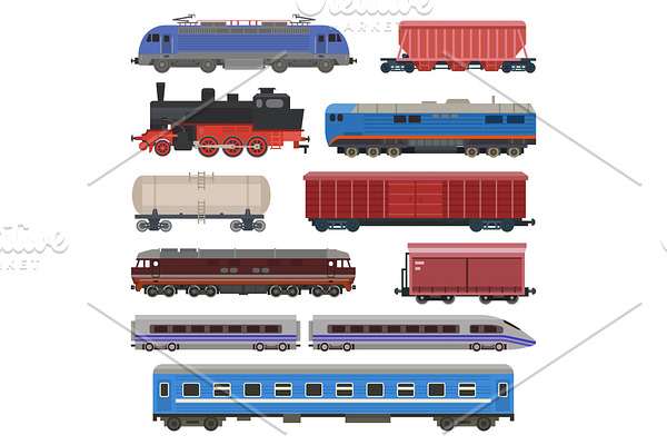Train vector railway transport