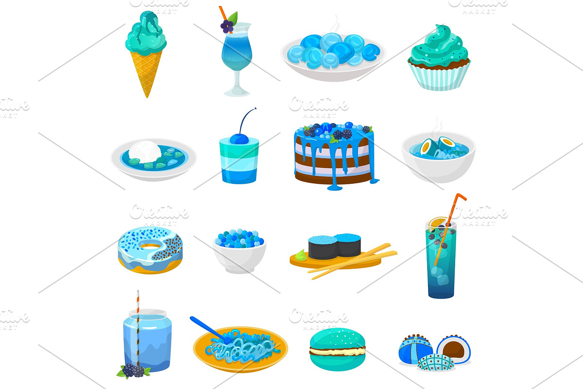 Blue food vector bluish cake or in Illustrations - product preview 8