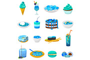 Blue food vector bluish cake or