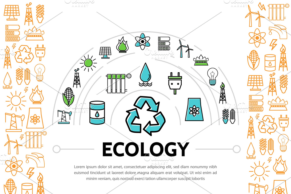 Ecology and energy template in Illustrations - product preview 8