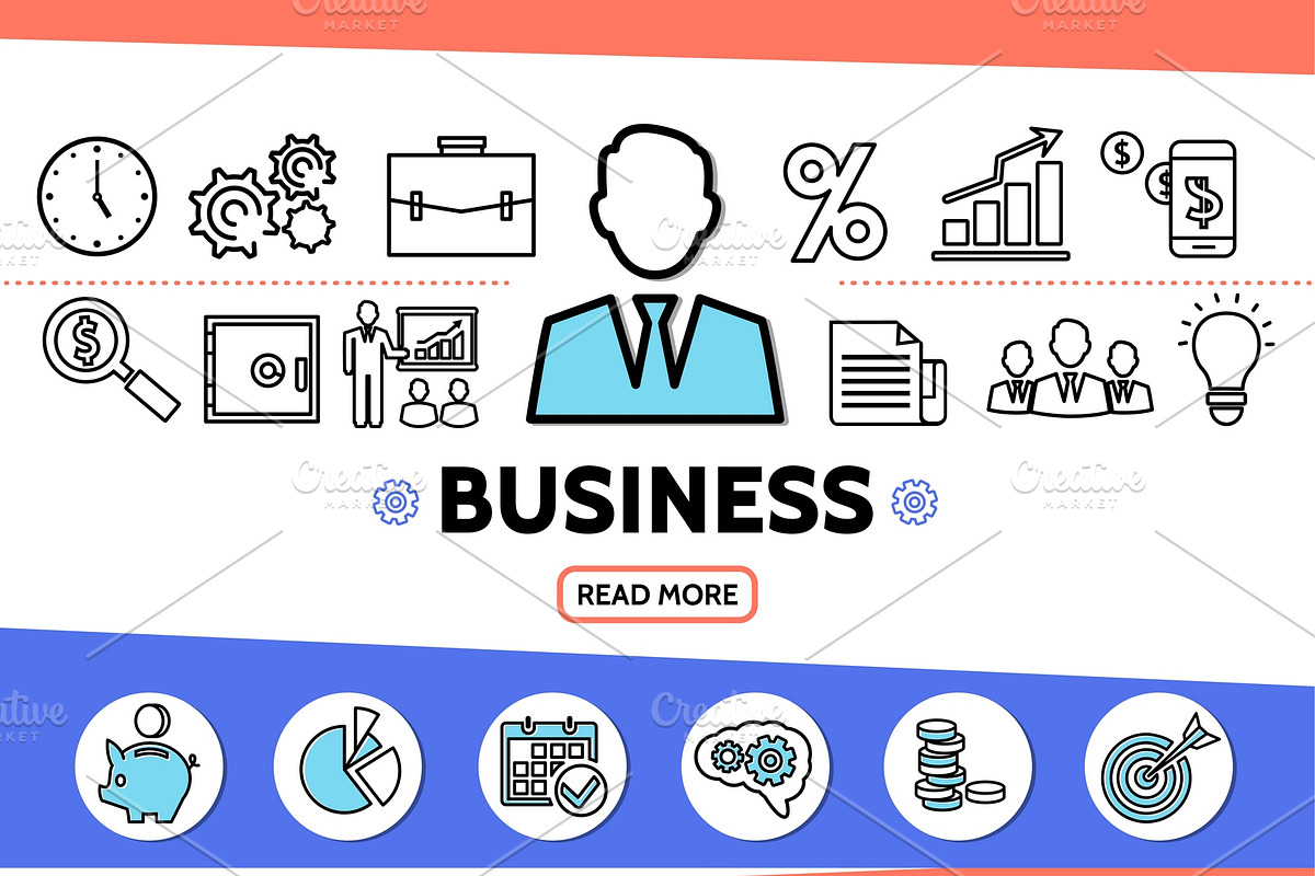 Business elements template in Illustrations - product preview 8