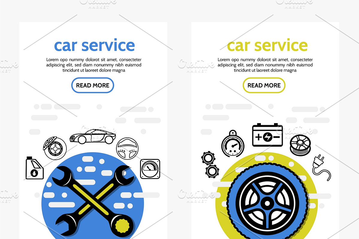 Car service vertical banners in Illustrations - product preview 8