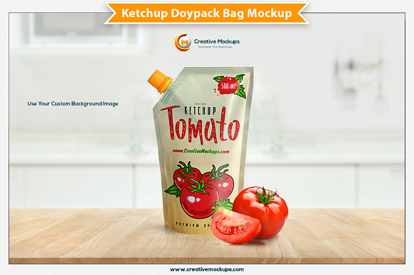 Ketchup Doypack Bag Mockup in Product Mockups - product preview 2