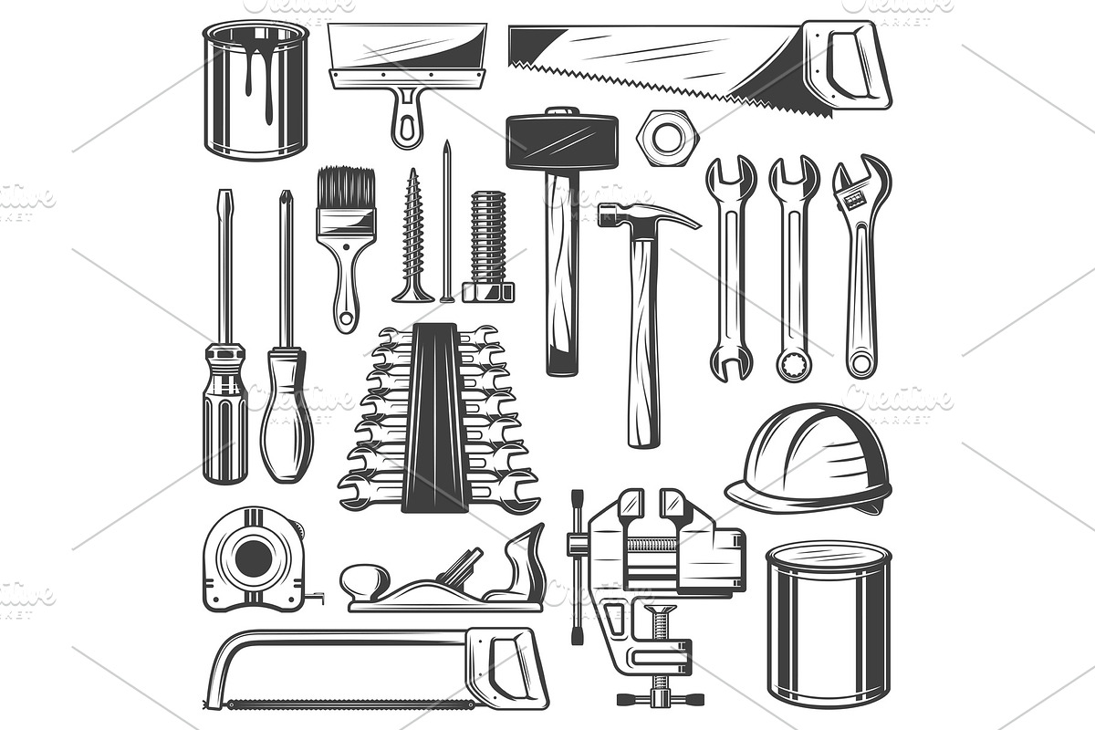 Construction, repair carpentry tools in Illustrations - product preview 8
