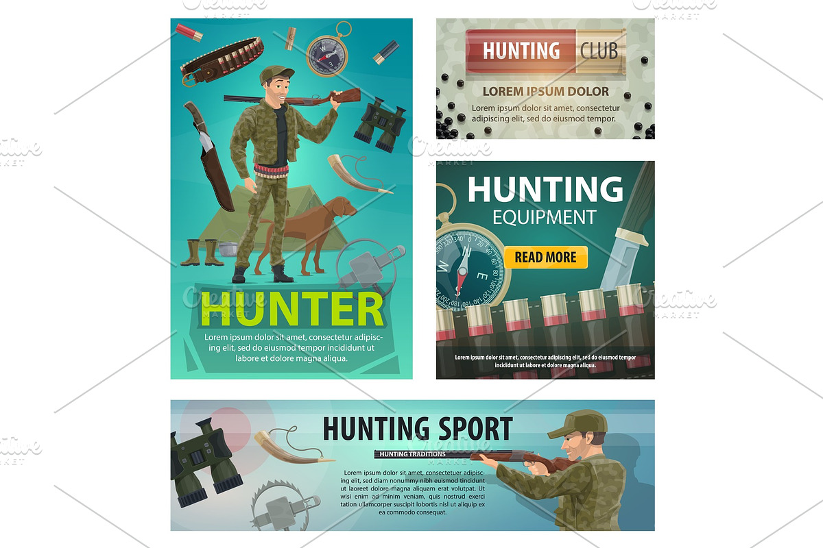 Hunting sport cards in Illustrations - product preview 8