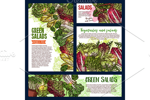 Salad leaf and vegetable banners