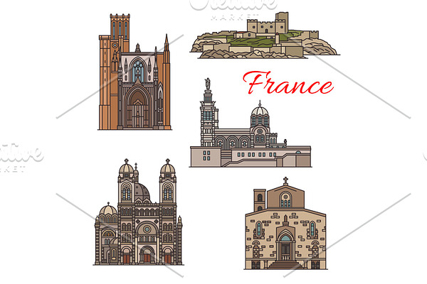 Travel landmarks sights of France