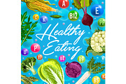 Healthy poster with vitamins