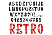 Retro decorative font letters