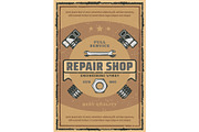 Car repair and garage service poster
