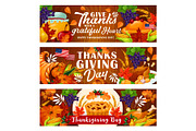 Thanksgiving Day holiday banners