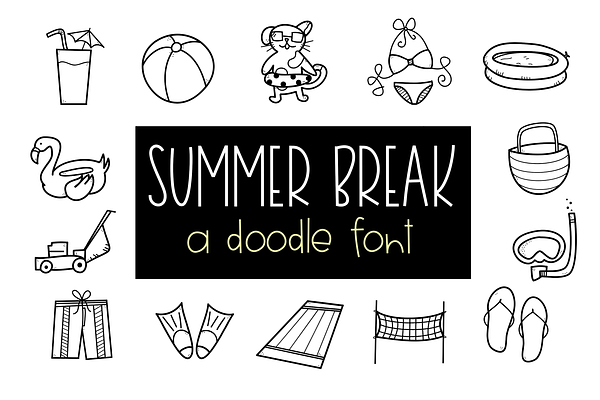 Summer Break - A Doodles Font