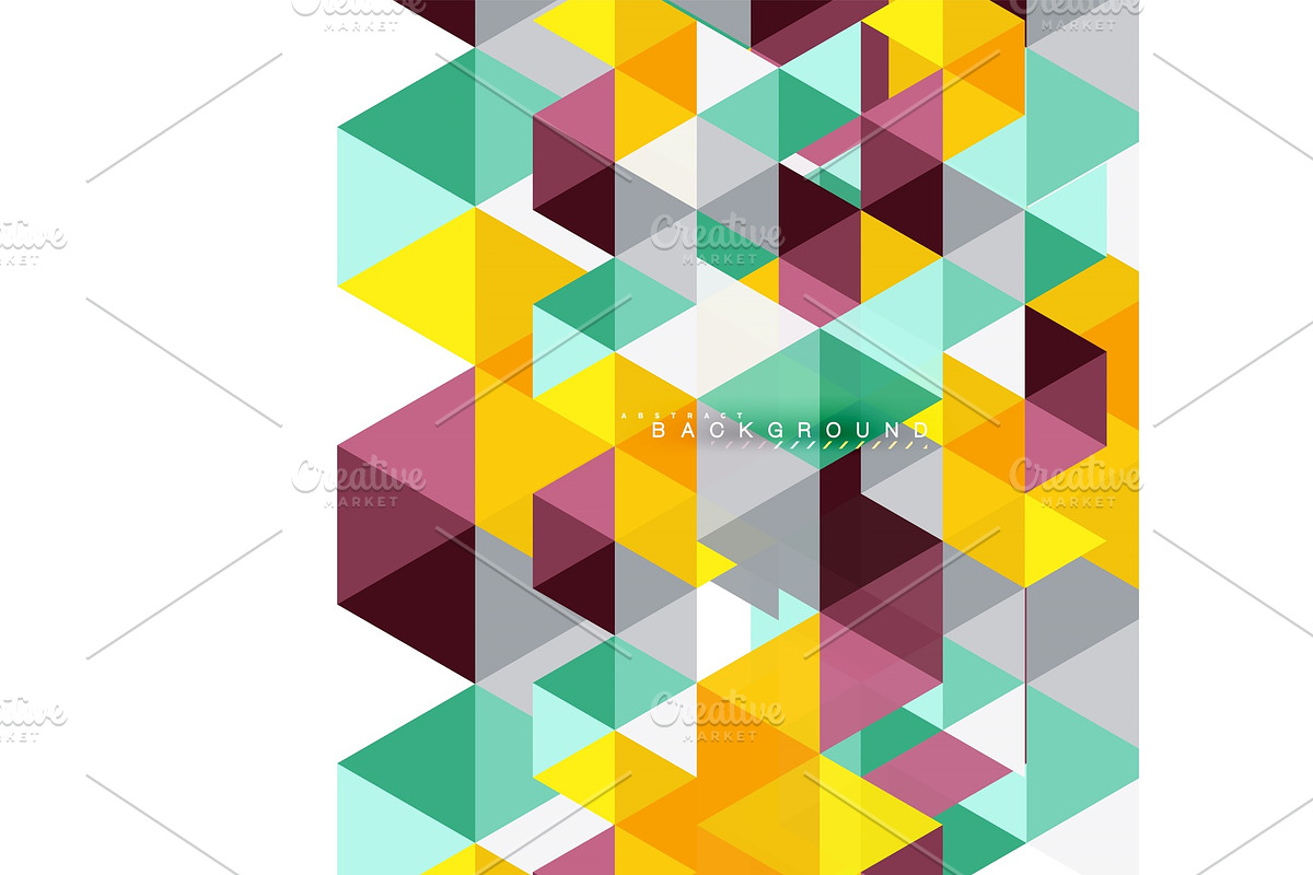 Multicolored triangles abstract in Illustrations - product preview 8