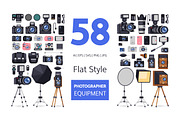 Photographer Equipment in Flat Style