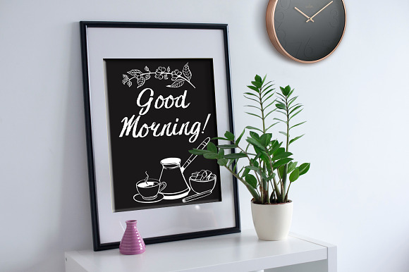 Coffe clipart black and white in Graphics - product preview 8