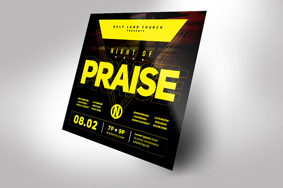 Night of Praise Gospel Concert Flyer in Flyer Templates - product preview 1