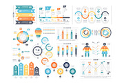 Set of colorful infographic diagrams