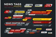Vector collection of news tags