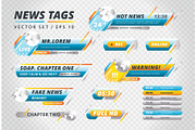 Collection of news vector tags