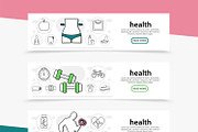 Healthy lifestyle horizontal banners