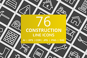 76 Construction Line Inverted Icons