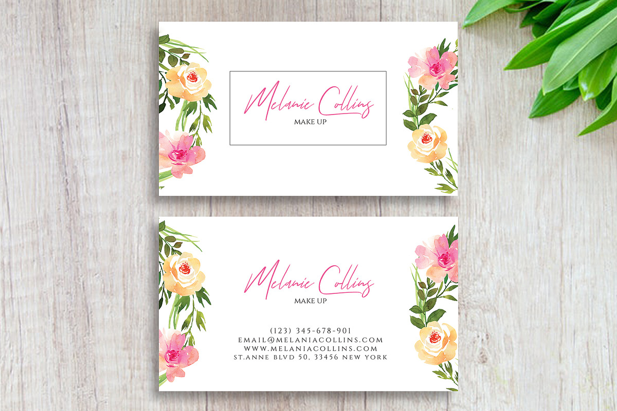 Floral Business Card Template  in Business Card Templates - product preview 8