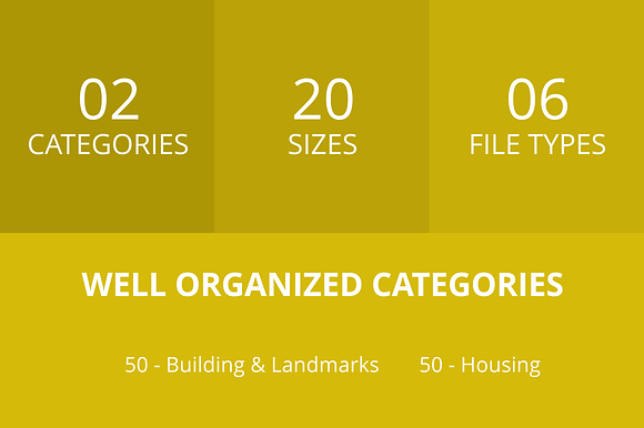 100 Building & Landmarks Line Icons in Graphics - product preview 2