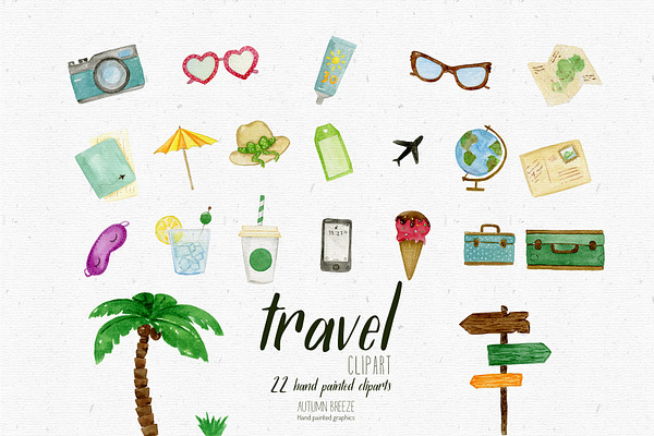 watercolor travel clipart