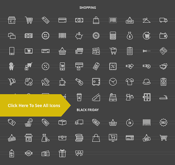 85 Black Friday Line Inverted Icons in Graphics - product preview 1