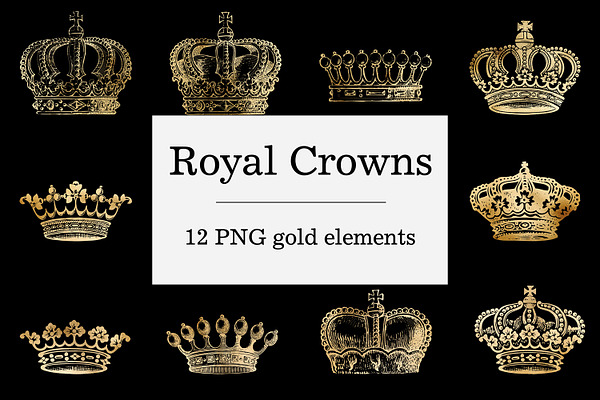 Gold Royal Crowns - Gothic Design