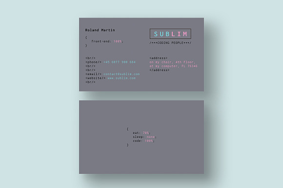Coder / Developer Business Cards in Business Card Templates - product preview 1