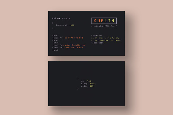 Coder / Developer Business Cards in Business Card Templates - product preview 2