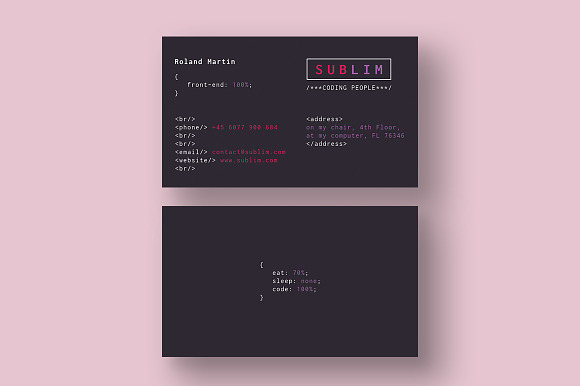 Coder / Developer Business Cards in Business Card Templates - product preview 5