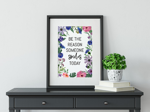 Summer Flowers watercolor set in Illustrations - product preview 5