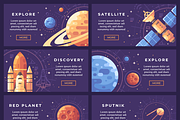 Space research banner set